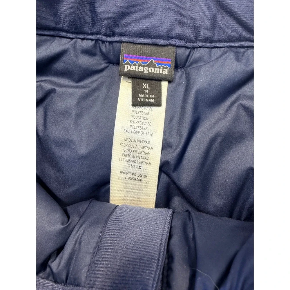 Patagonia Kids XL 14 Insulated Snow Ski Pants Navy Blue 68560 FA23